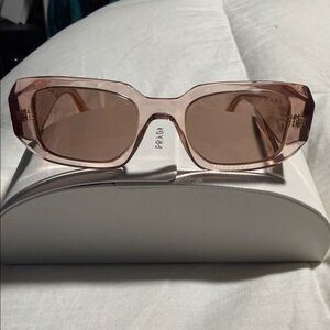 Prada Blush Rectangular Sunglasses